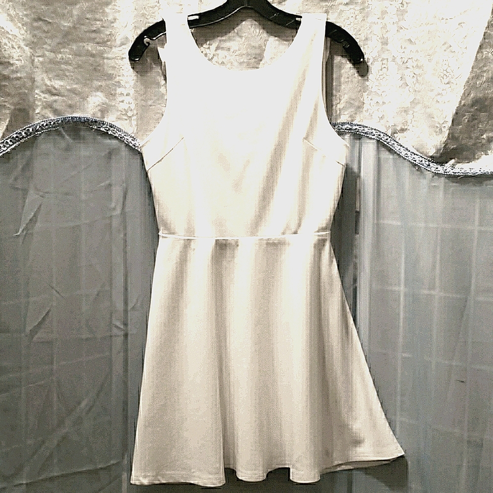 FRANCESCA'S WHITE SLEEVELESS DRESS SZ S